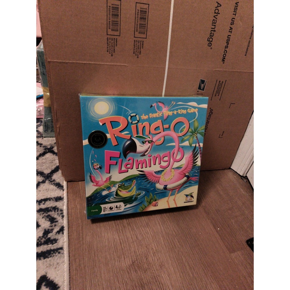 Ring-O Flamingo Board Game Frantic Fling-a-Ring 2009 Gamewright - Sealed.